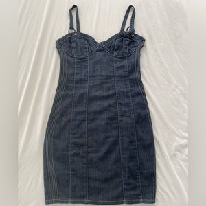 Guess denim lace up knee length dress size 9